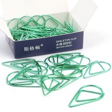 물방울 클립 그린 50P 페이퍼 서류 문서 사무용 클립 mas13LTN