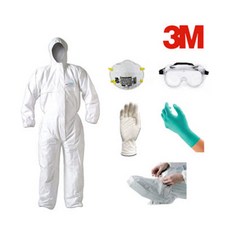레벨D 키트 3M 안셀 방역복 보호복세트 연구실 병원 감염, 1세트, 화이트