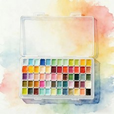 색 고체 수채화 물감 포장 박스 휴대용 전문 여행용 미술, 1개, 1. 60 colors set