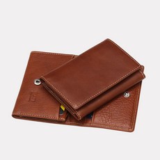 슬림 이니셜 각인 소가죽 버튼형 카드 명함지갑 5컬러