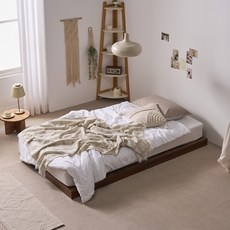 노아 매트리스 깔판 무헤드 저상형 패밀리 침대 프레임 SS QK, 월넛