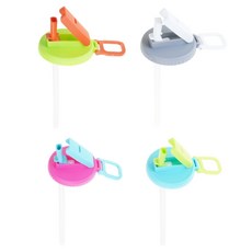 편리한 빨대가 포함된 소다 주스 및 탄산음료용 다용도 캔 뚜껑 유출 방지 커버 4개, Color spelling