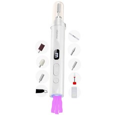 오브젝티브 무선 충전식 네일드릴 전동 케어 속도조절, 1개, 화이트