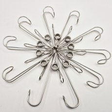 튼튼하고 실용적인 스테인리스 후크 집게 10개, 스테인리스스틸