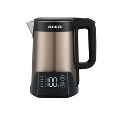 AIWA 愛華 1.5L三層防燙5段式控溫電茶壼 爵士黑 香檳金 兩色 DKS1315全新公司貨保固, Aiwa電茶壺DKS1315香檳金