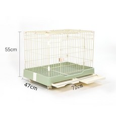 創逸 兔籠一米狗籠子單層貓籠 兔籠室內家用帶抽屜狗籠大號兔籠, 1個, DT01綠色【小型犬兔子貓咪適用】