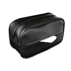 汽車用品 皮革收納面紙盒, 皮革黑(收納款), 1個