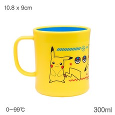 韓國正版 POKEMON 皮卡丘精靈寶可夢不鏽鋼學習筷餐盤組，兒童餐具，左右手適用，可換造型, 1個, 皮卡丘單耳杯 300ml, 黃色