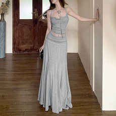 대박난박양 펄리쉬 나시+밴딩 롱스커트 SET