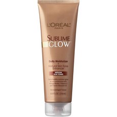 LOreal Paris 로레알 파리 서브라임 브론즈 글로우 데일리 모이스처라이저 및 자연 피부 톤 향상제 중간 8액량 온스, 1개, 236ml