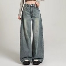 스타일닥터 빈티지 와이드 데님 팬츠 여자 루즈핏 나른한 빅 사이즈 팬츠