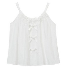 [국내정품] CNVS 베티붑 셔링 리본 슬리브리스_화이트 205639