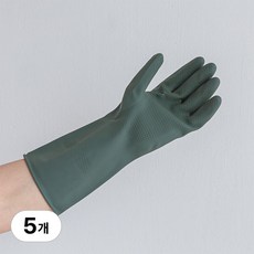 백화상점 천연 라텍스 고무장갑, 딥그린, 대(L), 5개