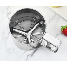 리바바 스텐 채반 반자동 이중 밀가루 체, 1개