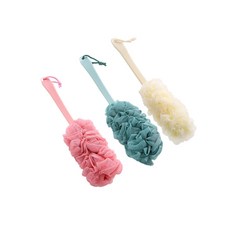 양면 바디브러쉬 샤워볼 긴손잡이 등밀이 목욕솔 각질, 핑크, 1개