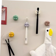 해소미 5구 칫솔걸이 칫솔보관함, 화이트, 화이트