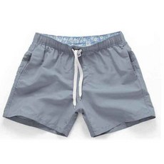 남성용 3부 비치 반바지, 그레이 그레이