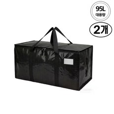 Dodo miras 다목적 이사박스 이삿짐옷정리가방 특대형 방수, 2개, 블랙