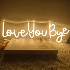 Love You Bye 네온 사인 LED 네온 조명 사인 룸 집 현관 복도 벽 장식, [01] 49.5x15.6cm