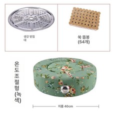 에비노 쑥좌훈기 온열 좌욕 좌욕기 온열방석 찜질기, 그린플라워패턴 온도조절 + 쑥봉 54개입, 1개, 기본 색상