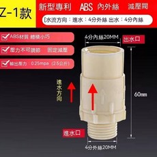 減壓閥 4分雙外絲減壓閥 配壓力錶 通用型, 1個, Z-1款：專利內外絲固定輸出壓力2.5公