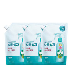온더바디 코튼풋 발을씻자 풋샴푸 레몬 리필, 3개입, 500ml