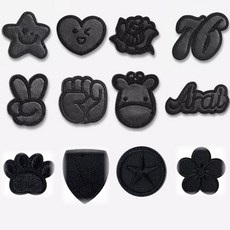 웨젼 패딩 수선 패치 찢어진 옷 가방 셀프 DIY 열접착 와펜, 12개, 블랙