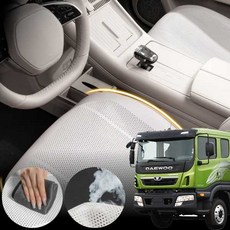 대우 노부스 DV15T DV11 365T 차량용 초슬림 통풍 시트 커버 화이트 2개 세트