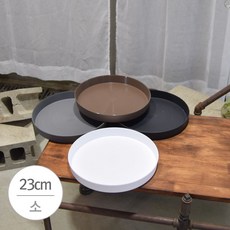 대형 플라스틱화분 유니크(원형)받침대(중.23x3cm) hay+81392yE, 블랙