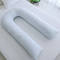 국내산 특대 U자 바디필로우 임산부 안고자는 베개 커버분리형 (솜추가가능), 10.러브 필로우커버(솜미포함)_블루