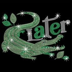 1개 유리 핫픽스 라인스톤 다리미 부착형 아플리케 의상 액세서리 (옷 가방 바지 악어 무늬) 297x210mm, 혼합색