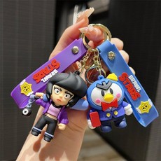 브롤 캐릭터 키링 가방 펜던트 악세사리, 2세대  - 퍼플 비비 + Mr.P 페어, 1개