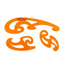 KEARING 유연한 프렌치커브 자 플라스틱 재봉 패턴메이킹 패션디자인용 도면 템플릿, 1개, 1203S