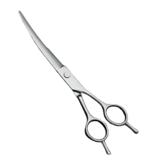 寵物美容圓弧剪刀，不鏽鋼安全圓頭設計，犬隻造型修剪必備，家用寵物剪毛神器, 彎剪, 1個