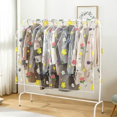 衣服防塵罩 晾衣架防塵蓋布 花兒朵朵 60*120cm, 1個, 1個裝