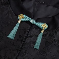 개구리 모양 단추 매듭 고정 장치 바느질 수공예 꽃무늬 치파오 천, 1개, 11. 6