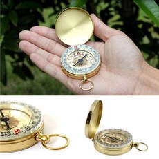 미니 황금 나침반 야광나침반 등산 캠핑 고리형나침반 sin*8236HU, 1개