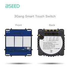 BSEED Wifi 123Gang 터치 스마트 스위치 기능 부품 Tuya 스마트 라이프 App 호환 EU 소켓 유리 전면 패널 예비 부품, Wifi 3G Switch Part _EU 표준, [14] Wifi 3G Switch Part