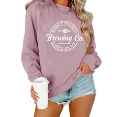 TAIUICY 여성용 임산부 수유 스웨트셔츠 편안한 지퍼 모유 풀오버 Mama's Boobery Always ON 온 Tap 스웨터 핑크 S 120753