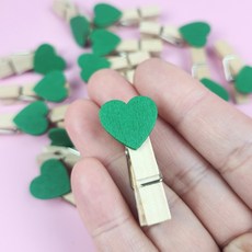 사진집게 나무 50개 그린하트 메모집게 포토