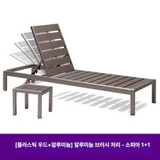 데일리온 선베드 풀빌라 의자 수영장 일광욕 야외의자 테라스 깔끔하고튼튼한, 플라스틱 우드 스타일 1+1