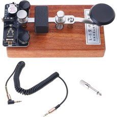 사운드 라이트와 우드 베이스를 사용한 K8 모스 코드 훈련 단파 연습 보드용 3.5mm 케이블 수동 키어 경량 무선 통신 도구