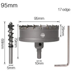 카바이드 팁 TCT 드릴 비트 홀 톱 세트 스테인레스 스틸 금속 커터 90-115mm 1PC 5A, 10 95mm