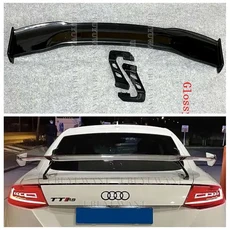 고급 리얼 카본 파이버 자동차 후면 트렁크 스포일러 아우디 R8 05-09년 호환, 광택 있는 블랙