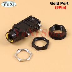 오디오 잭 커넥터 6.35mm 6.5mm 4핀/3핀 모노 암소켓 PCB 패널장착 마이크 섀시 어댑터, 4in1 3Pin Gold, [30] 4in1 3Pin Gold