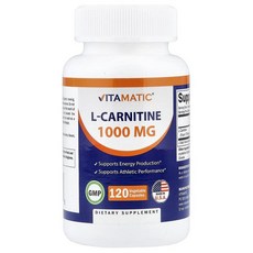 Vitamatic L-Carnitine Vegetable Capsules 500mg 비타매틱 L-카르니틴 베지터블 캡슐 500mg, 1개, 120정