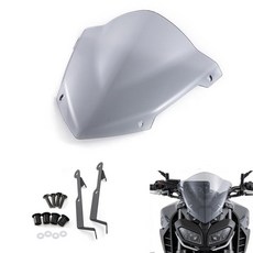 Evomosa 오토바이 윈드실드 윈드스크린 스포츠 바이저 MT-07 MT07 FZ07 2014 2015 2016 2017 14-17 (스모크), 연기