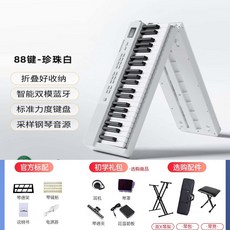 접이식 피아노 88건반 악기 본체 디지털 입문용 a타입 전자피아노 키 휴대용 미디, B. 공식 표준 + 대형 선물 세트, 1개, Q. 88건-2.2cm 건반 기본 모델 화이트