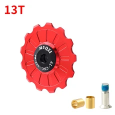 MUQZI 세라믹 베어링 자키 휠 11T 12T 13T 14T 15T 16T 17T MTB 도로 자전거 뒷 변속기 초경량 풀리, 14 13T Red