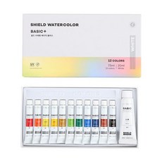 쉴드 베이직플러스 수채화물감 12색 7.5ml 1개 오피스디포 수채화물감 쉴드 사무용품 문구용품 dew+52472dW